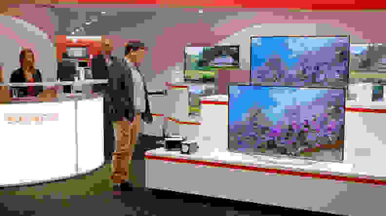 Televisions in Sharp's IFA 2015 booth