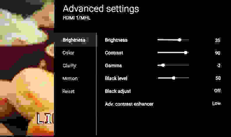 Sony KDL-65W850C menu interface