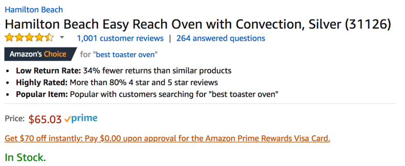 On the Hamilton Beach's product page, you can now see what data Amazon uses to make its picks.