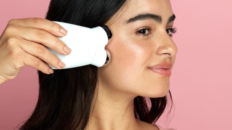 This gadget uses gentle microcurrents to stimulate your skin.