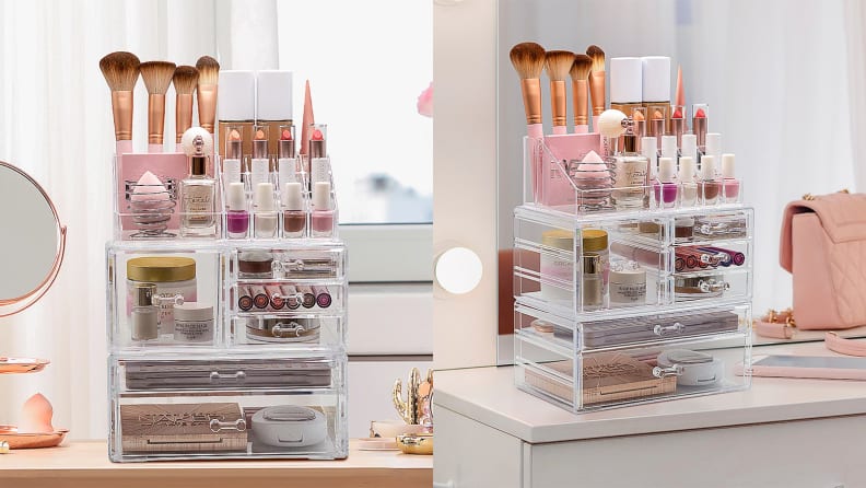 5 Storage Solutions for Small Bathrooms  Bathroom makeup storage, Makeup  storage organization, Makeup drawer organization