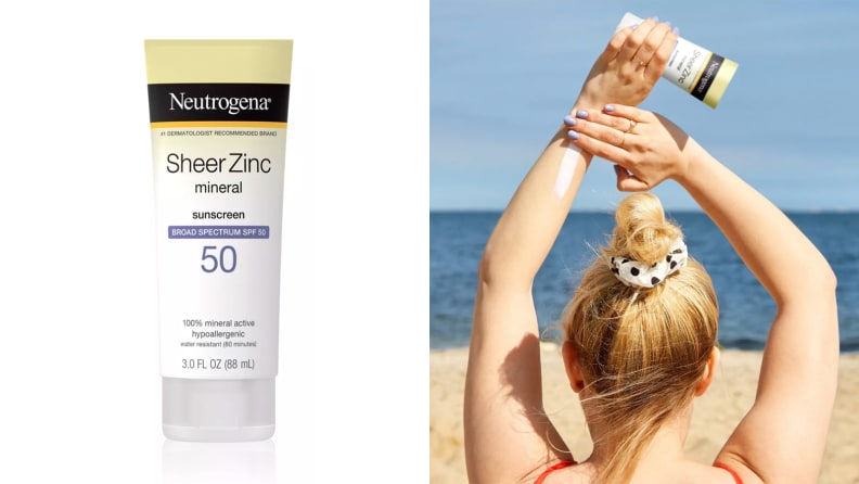 The Neutrogena Sheer Zinc Sunscreen Lotion SPF 50.