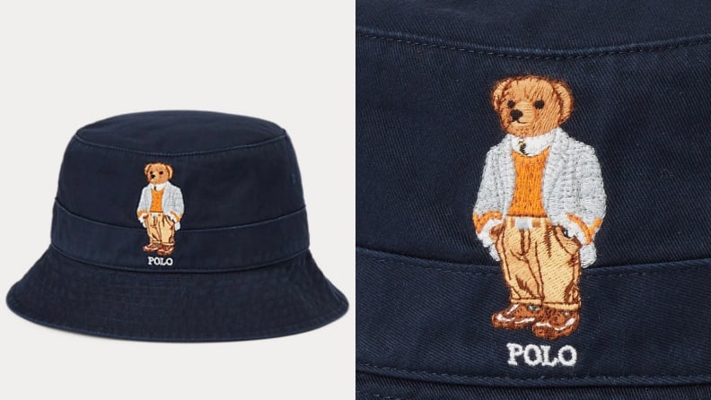 Ralph Lauren Polo bear on navy bucket hat