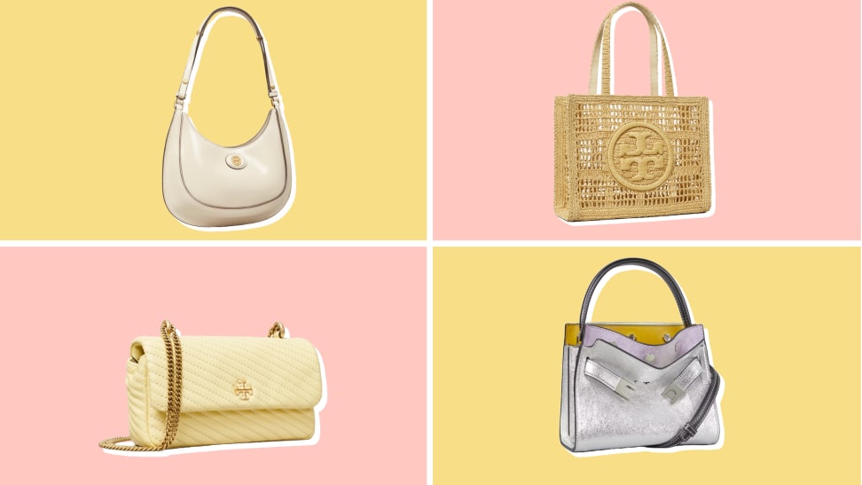 Collage of the four best Tory Burch purses to shop now.