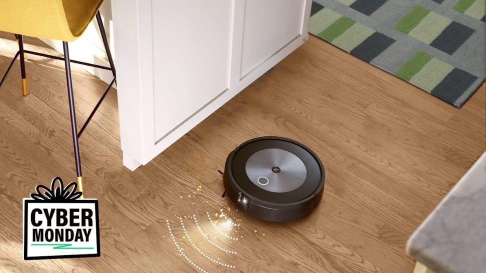 Image of robot vacuum cleaning a hardwood floor