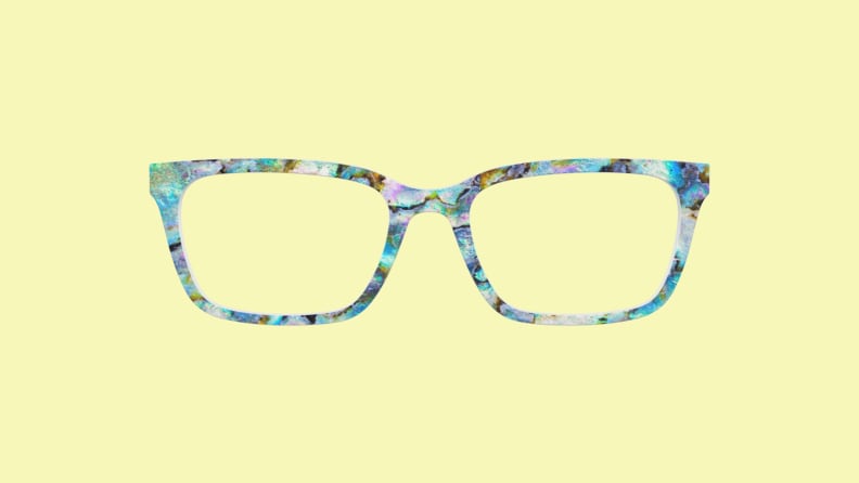 top of glasses on yellow background