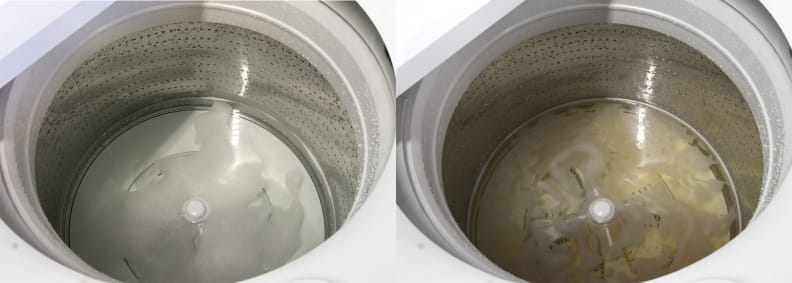 As you can see, a cup of coffee becomes too diluted in a standard washing machine.