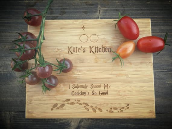 This Harry Potter themed cooking board is customizable.