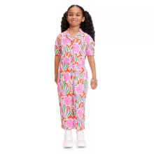 Product image of Kids' Short Sleeve Flower Groove Red Jumpsuit
