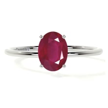 Product image of Dainty Oval Four Prong Ruby Solitaire Ring