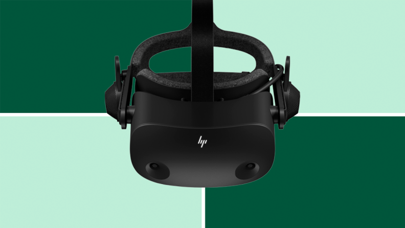 An image of a black HP Reverb VR headset.
