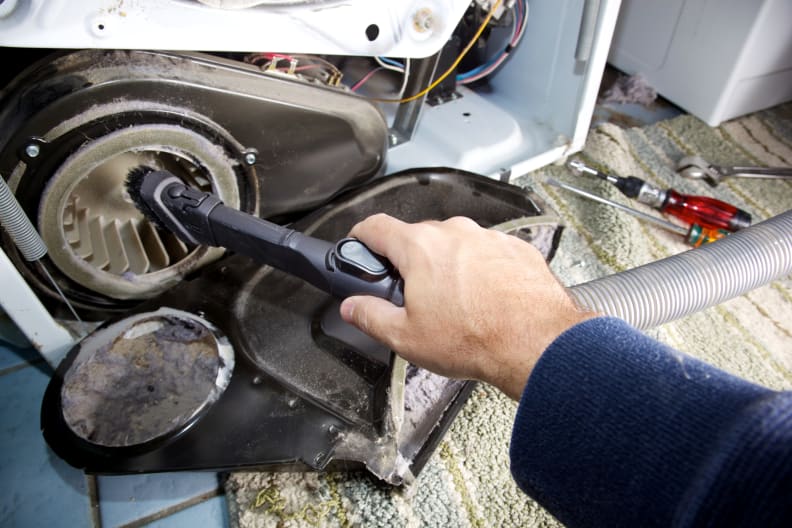 Cleaning a clothes dryer
