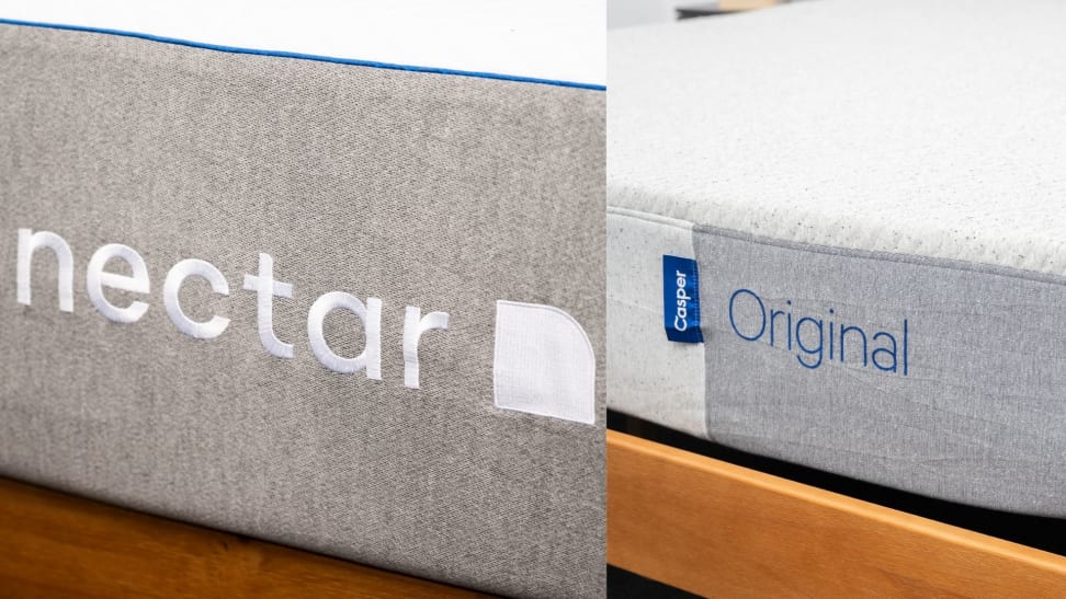 A side by side image of the Nectar and Casper mattress logos