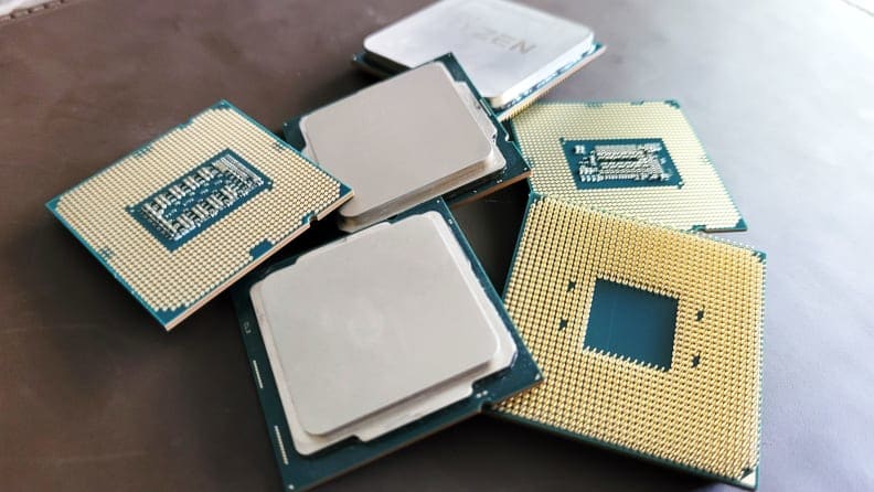 A bunch of processor chips stacked on each other