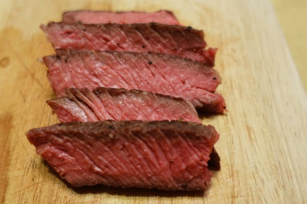 sliced sous vide steak