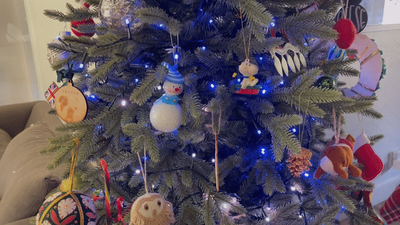 Twinkly smart lights on a Christmas tree
