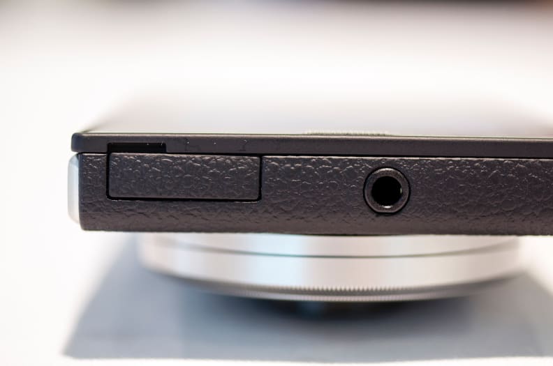 Side of the CM1 with USB and headphone jack.