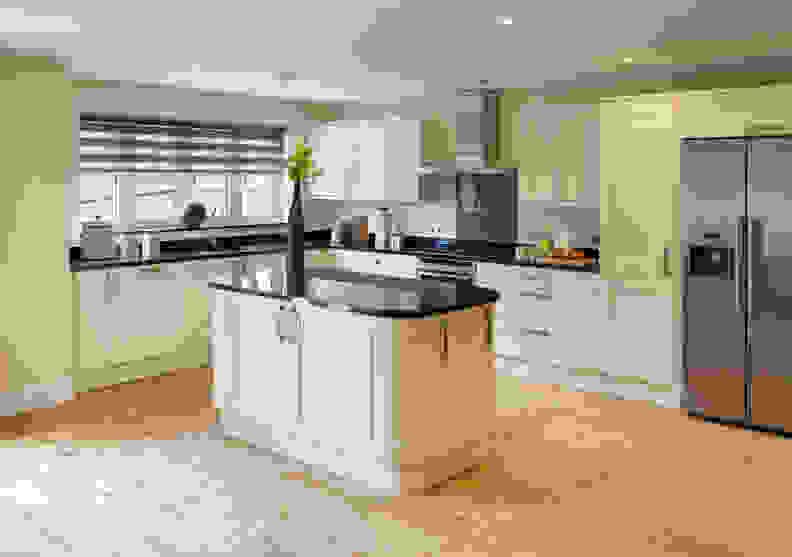 A transitional kitchen