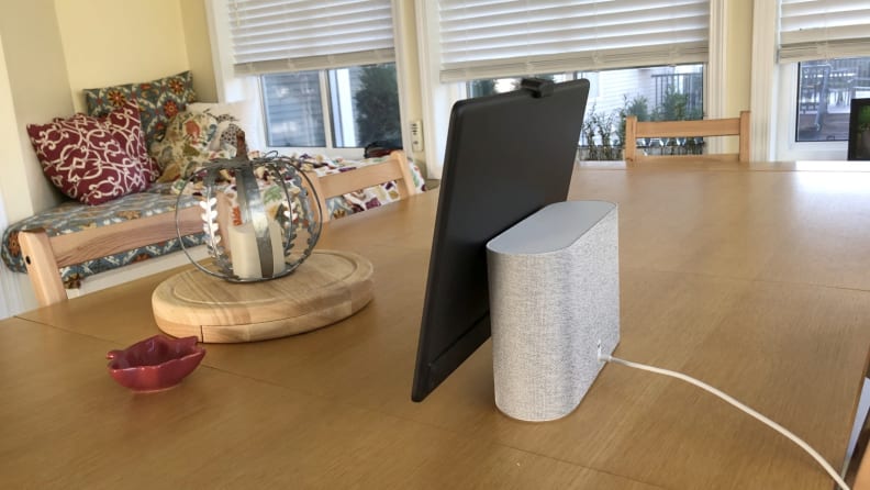 Facebook Portal Plus from the rear shows its speaker base