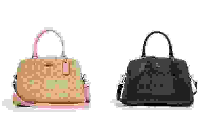 Light and dark-colored bags from Coach.