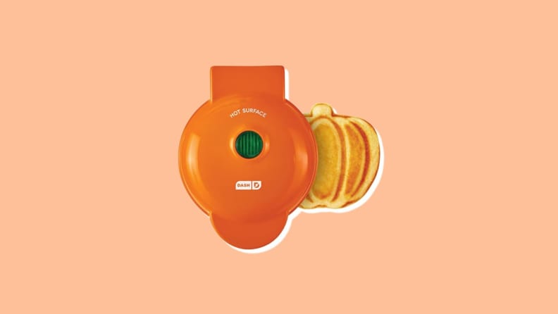 Staub orange pumpkin shaped waffle maker.