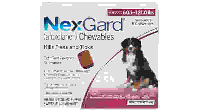 NexGard Chewable Tablets for Dogs, 60.1-121 lbs, 6 treatments