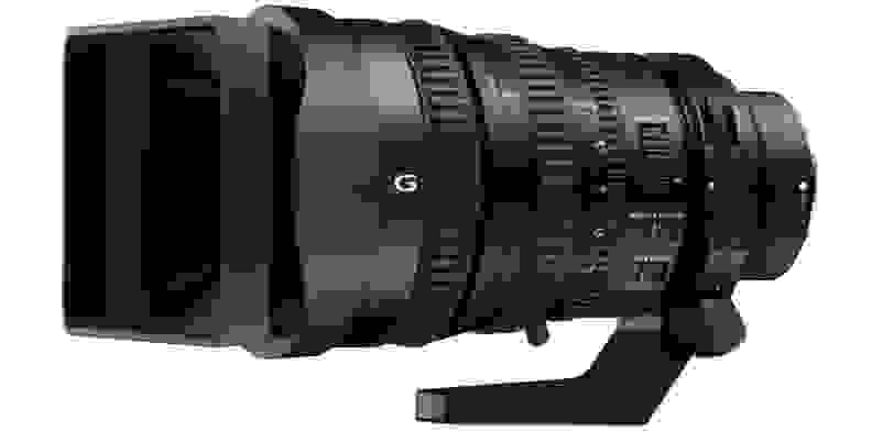 The Sony 28-135mm lens will be available with this fetching cinema lens hood when it hits stores in December.
