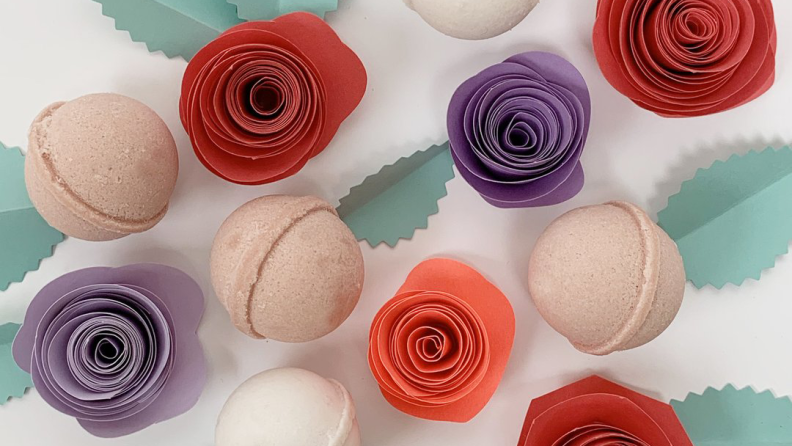 Make bath time festive with Dabble & Dollop's Valentine bath bombs.