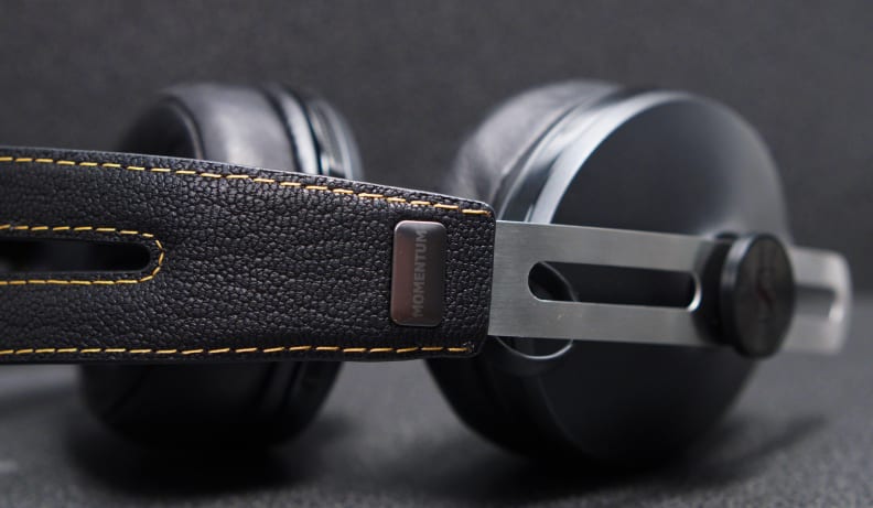 There is bright stitching on the band that complements the color of the band.