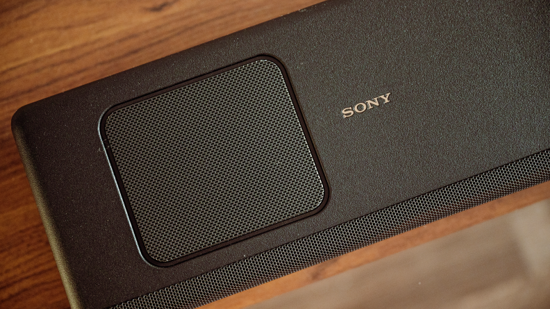 Close-up shot of the soundbar.