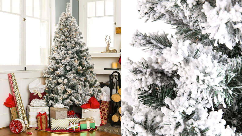 5. Best Choice Products Pre-Lit Snow Flocked Artificial Pine Tree
