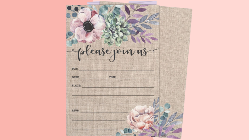 Floral stationary for invitations.