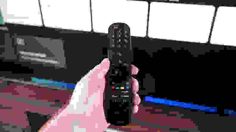 A close-up of LG's Magic Remote