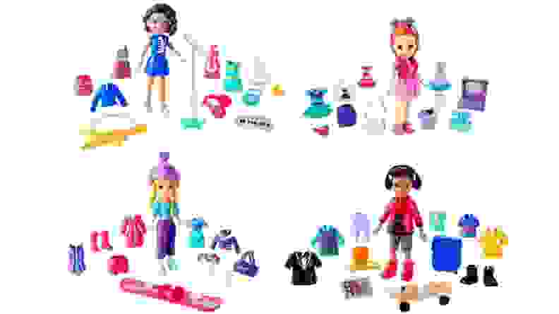 Four sets of Polly Pocket figures with all sorts of fun accessories and outfits.