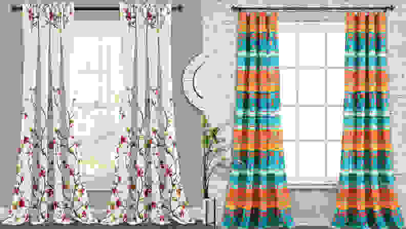 A split panel of two curtains from QVC, one of the best places to buy curtains online.