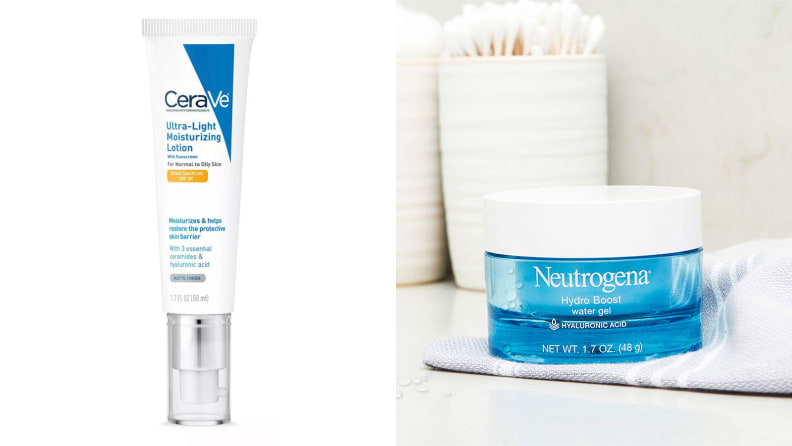 The CeraVe Face Moisturizer with SPF 30 and the Neutrogena Hydro Boost Water Gel.