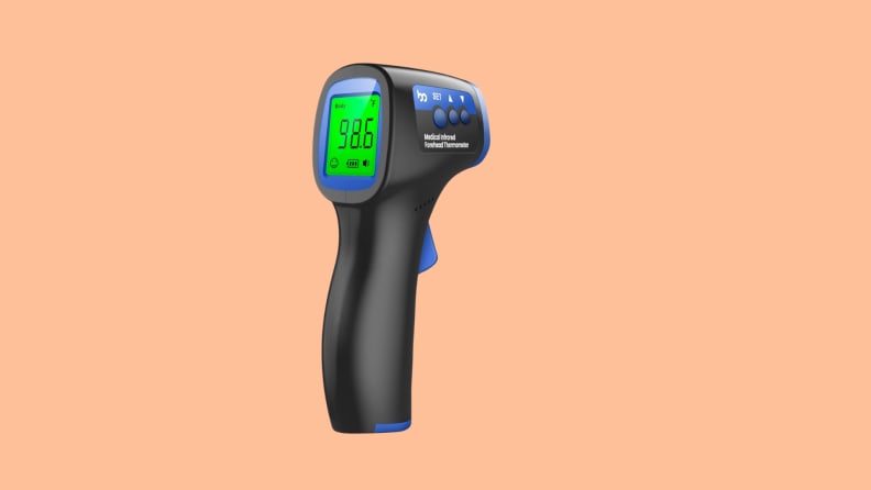 The Infrared Baby Thermometer with a green screen.