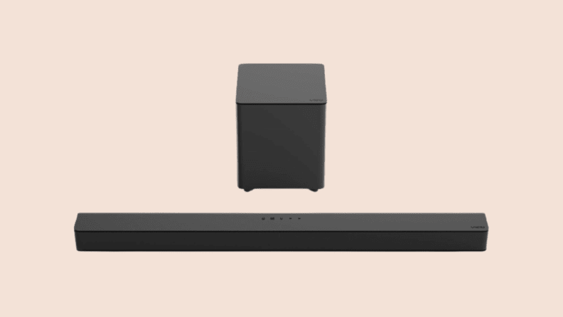 Soundbar against beige background