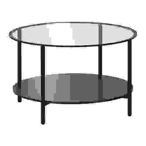 An oval coffee table for when you're socializing with roommates