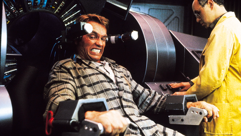 Arnold Schwarzenegger undergoes a mind-altering procedure in 1990’s Total Recall.