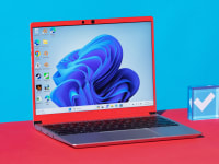 The Framework Laptop 13 AMD with the Reviewed logo next to it.