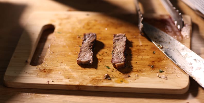 Two different steaks, two different cooking methods, but they look the same to us.
