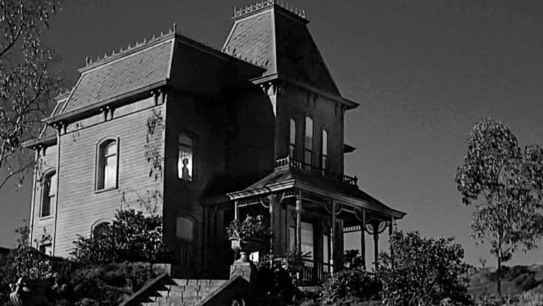 A house on a hill—the house from the 1960 film, "Psycho."