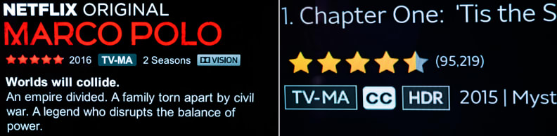 Netflix and Amazon Prime HDR Designations