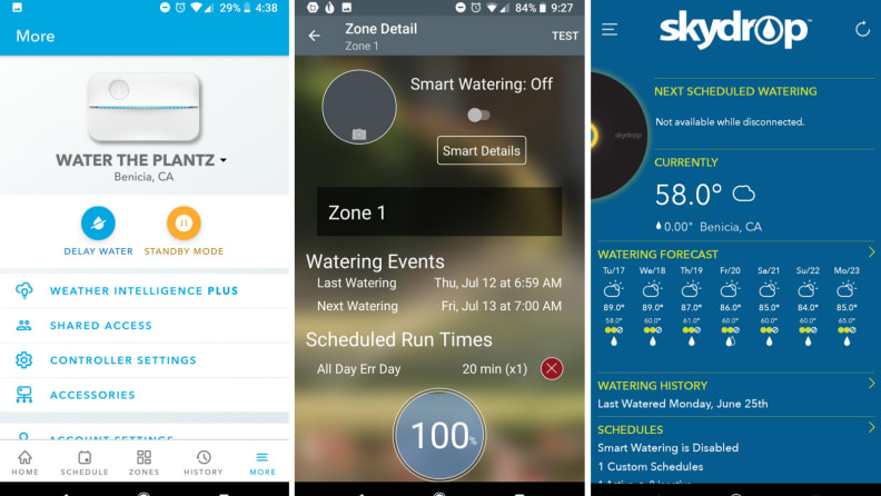 Smart sprinkler controller app