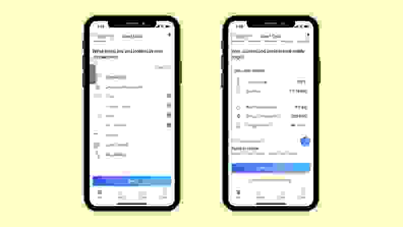 Two phone screens showing Bosch Home Connect app screenshots on yellow background