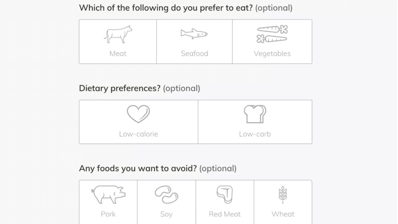 Signing up for Home Chef