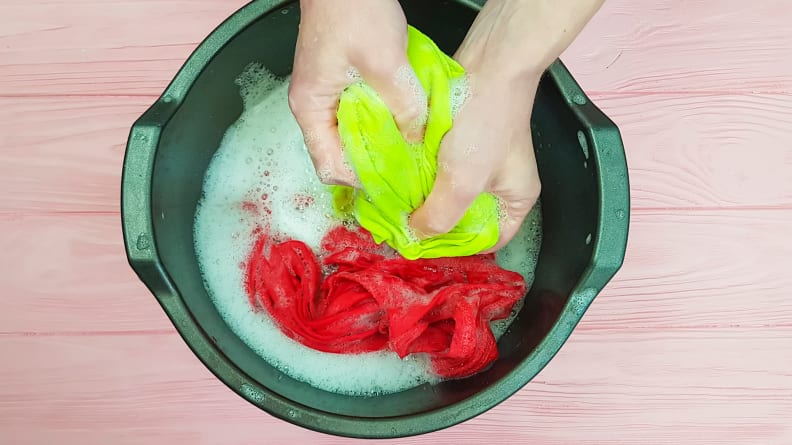 Hand wash delicate laundry using a mild detergent instead your usual.