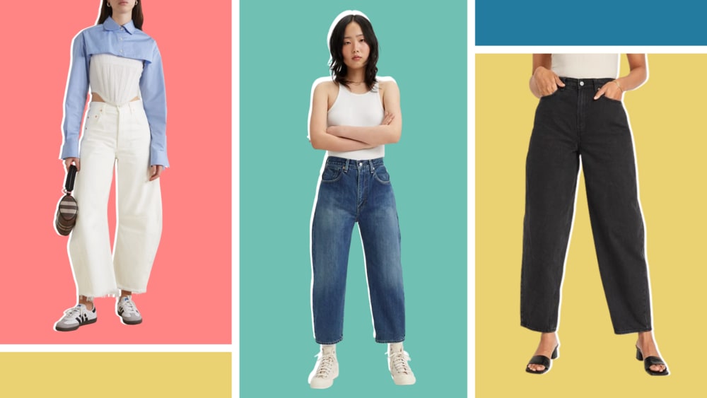 Barrel leg jeans to shop now: Horseshoe and balloon leg jeans - Reviewed