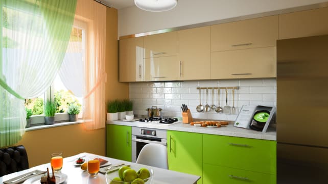 Green-kitchen-cabinets